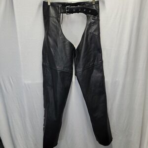 Xelement Size 12 Unisex Leather Chaps  - Advanced Motorcycle Gear